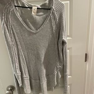 Wee the free thermal gray shirt with exposed seams- M